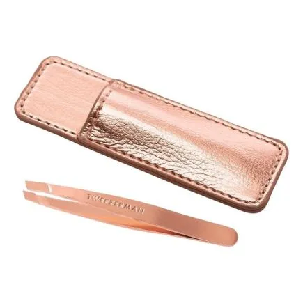 Tweezerman Rose Gold Mini Slant Tweezer with Case